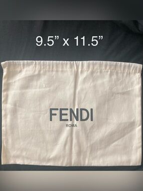 Fendi Roma Cotton Dust Bag - Beige with Black Logo